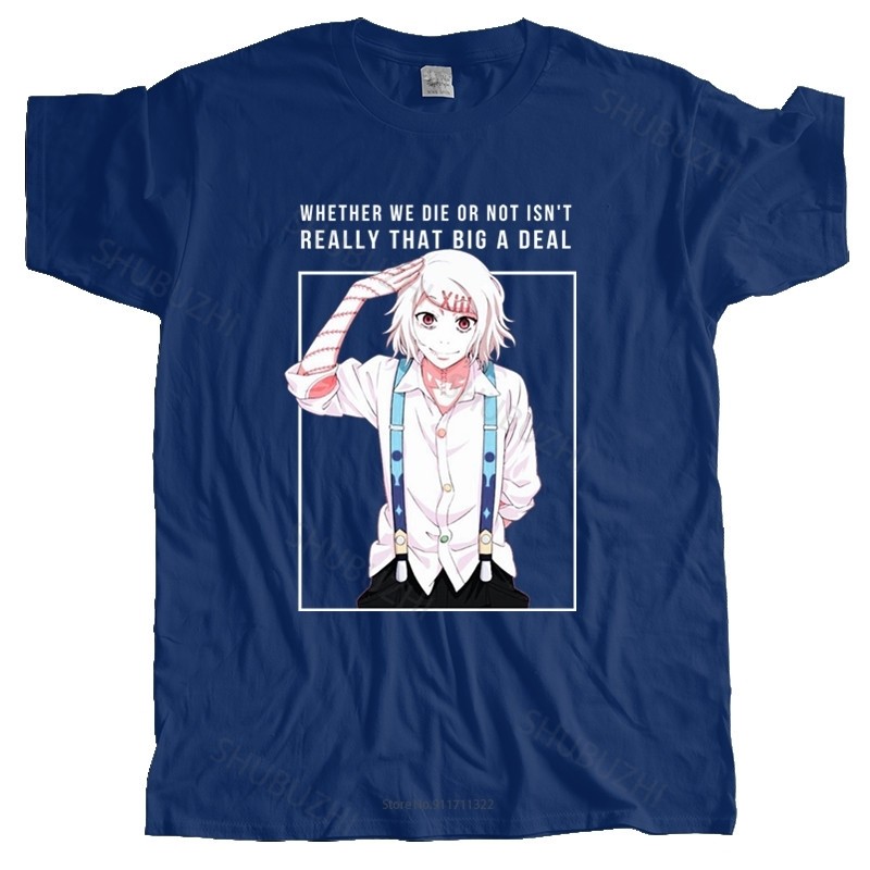 เสื้อยืดผู้ชายสีดำTokyo Ghoul Juzo Suzuya ลายใหม่ สำหรับหน้าร้อน ทำจากผ้าฝ้าย