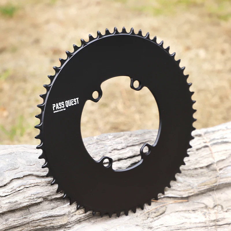 PASS QUEST-Rotor, BCD110 Aero Crankset, Chainring กว้างแคบ, Round Road Black Chinwheel, 40T-60T, 9-1