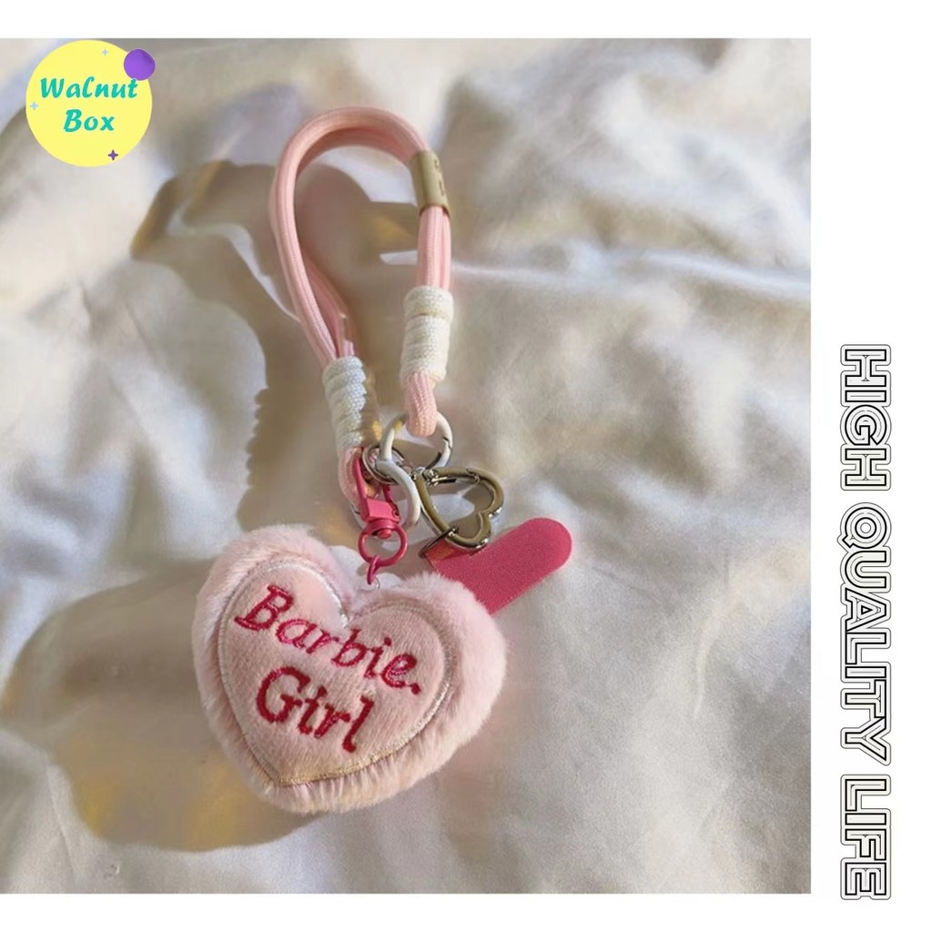 Simple Girl พวงกุญแจตุ๊กตาสีชมพู Sweet Love ตกแต่ง All-Match จี้ห้อยกระเป๋า