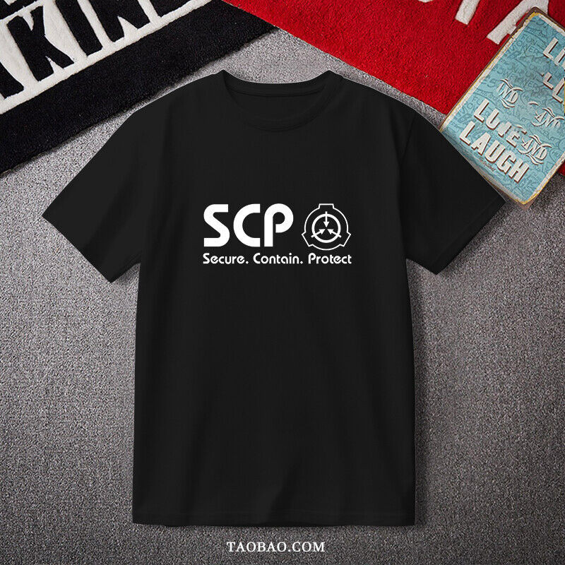 Scp Foundation อะนิเมะเสื้อยืดแขนสั้นผู้ชาย Tee Tops