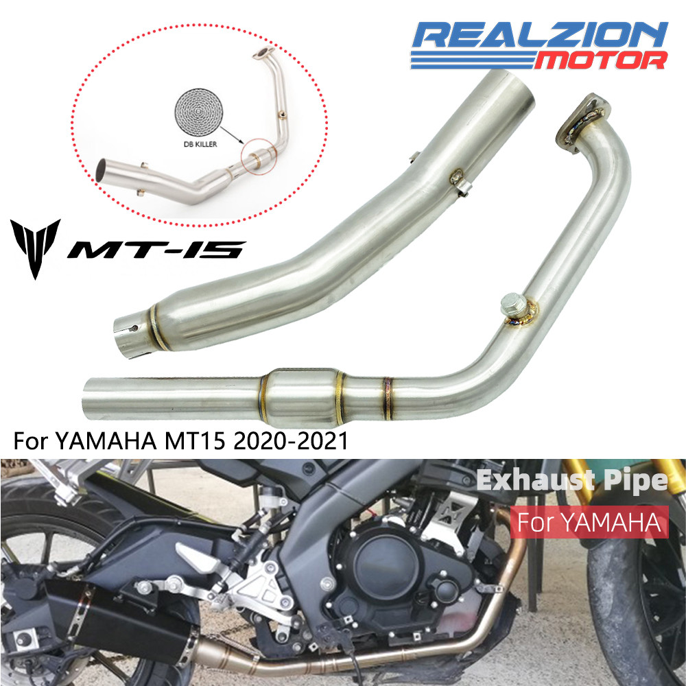 MT-15 R15 V3 ท่อไอเสียท่อไอเสียรถจักรยานยนต์กลาง Silp บนท่อท่อด้านหน้าชุดสําหรับ Yamaha YZF MT15 202
