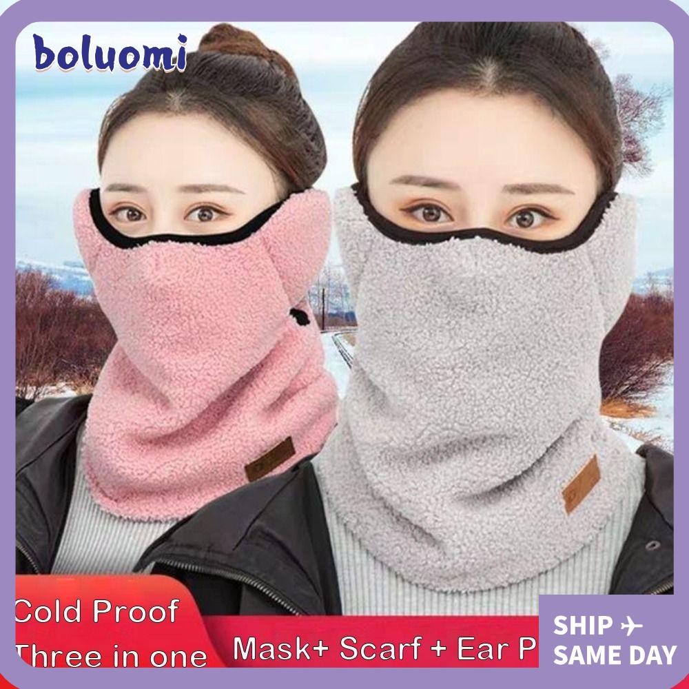 Bolumi ผ้าพันคอขนแกะความร้อน, Earflap กันลมคออุ่น,ฤดูหนาวที่อบอุ่นหูฤดูหนาว Beanies กลางแจ้ง