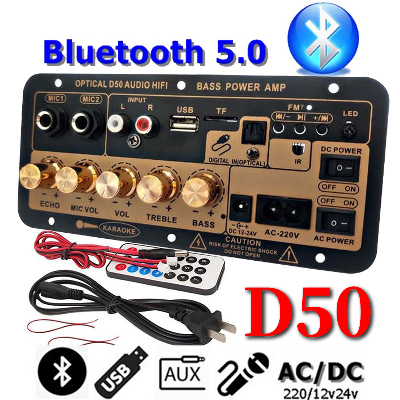 [จัดส่ง24ชม] D50แอมป์จิ๋วบลูทูธ แอมป์จิ๋ว ขยายเสียงบลูทูธ แอมป์ จิ๋ว บลูทูธ แยก ซับ แอมป์จิ๋วบลูทูธโมแล้ว 900W DC12-24v