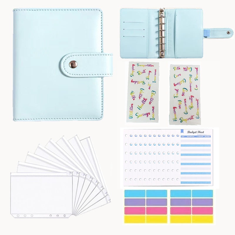 2024 A7 Budget Binder พร้อมซองจดหมายซิปเงินสดบิลโฟลเดอร์จัดเก็บสําหรับ Budgeting ประหยัดเงิน Daily Planner PU หนังโน้ตบุ๊ค