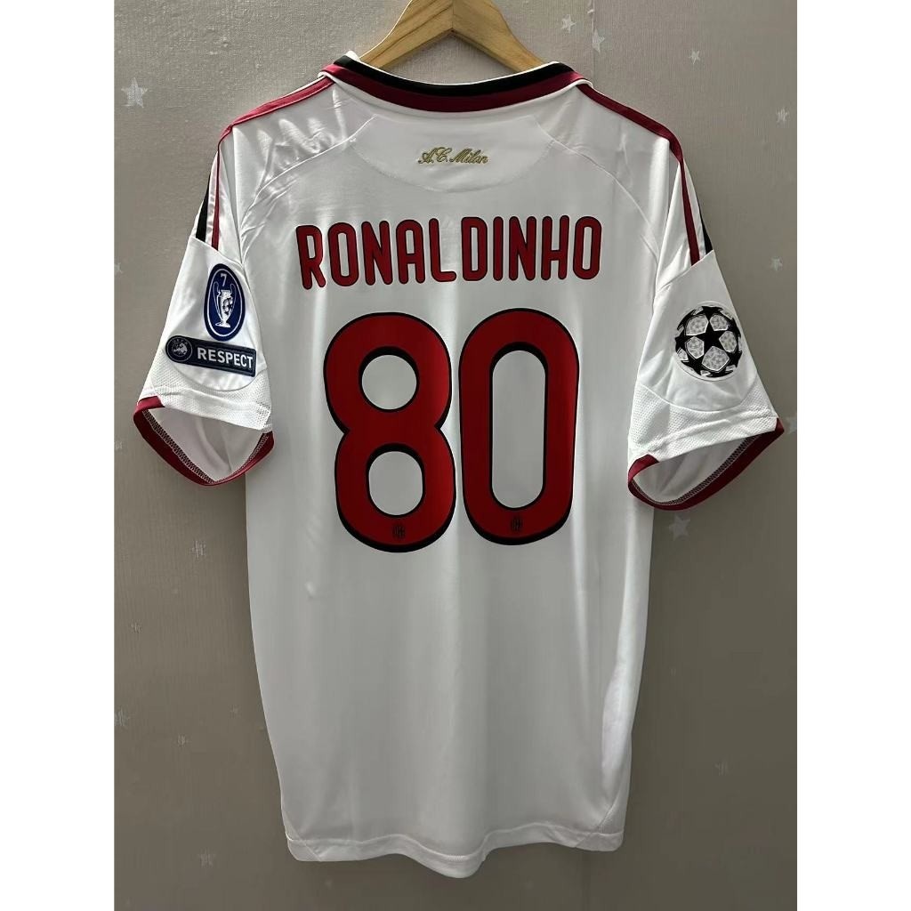 เสื้อฟุตบอล.AC.Milan.Retro.แบบพิมพ์เอง.คุณภาพสูง