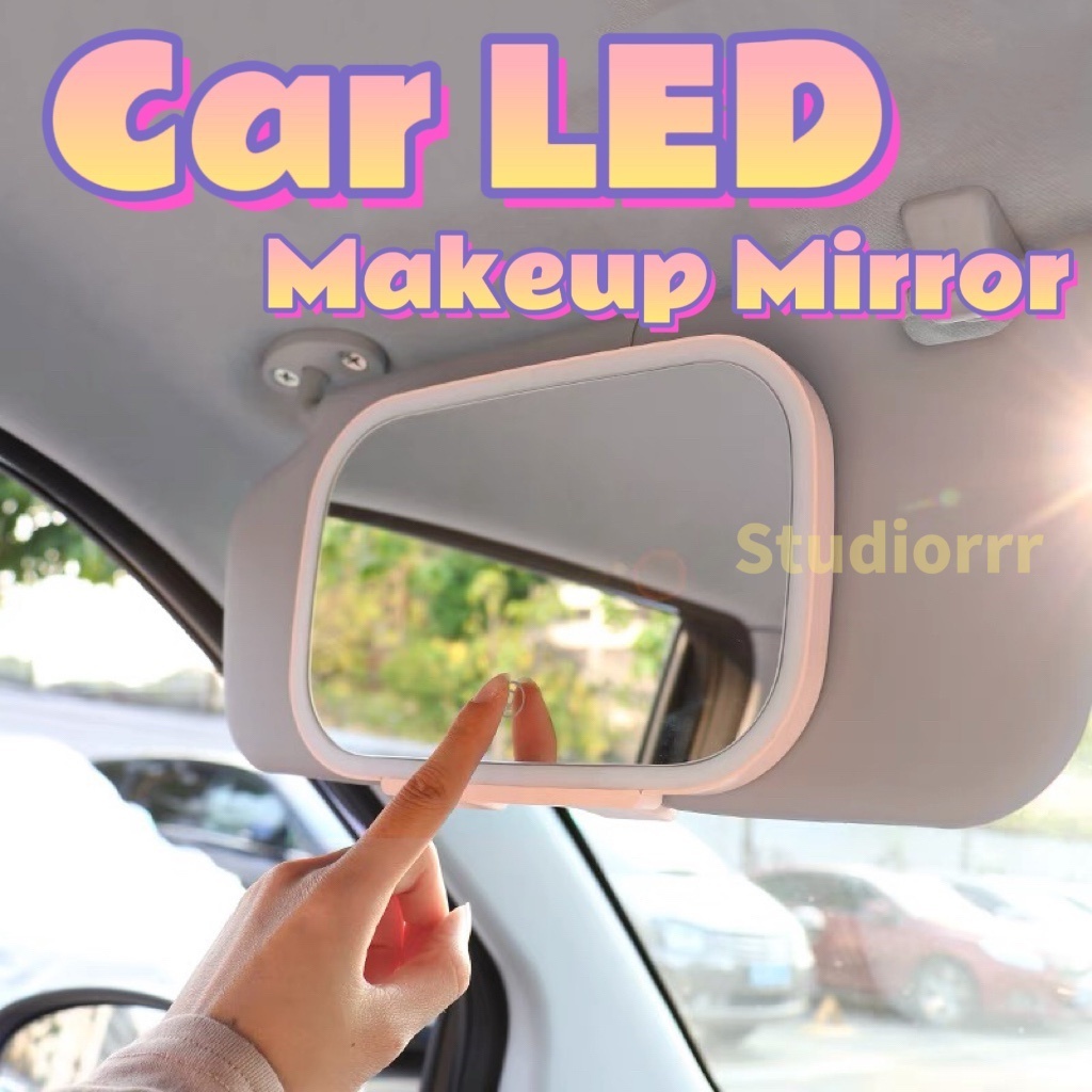 Shipfast! กระจกแต่งหน้ารถ Sun viewfinder ไฟ LED ปรับได้สากลภายในคลิปรถหน้าต่างกระจกแต่งหน้า