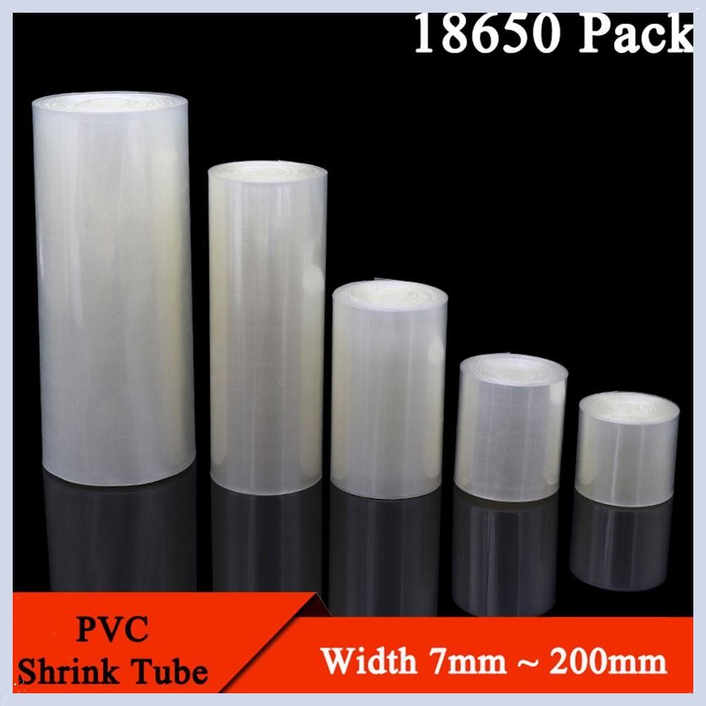 Tiomnv56 1 เมตร PVC ท่อหดความร้อน,ปลอกฉนวนแบตเตอรี่ลิเธียมห่อฟิล์ม,30 มม.-200 มม.กว้าง 18650 Lipo แบตเตอรี่หดสายแขน 18650 แบตเตอรี่ Lipo