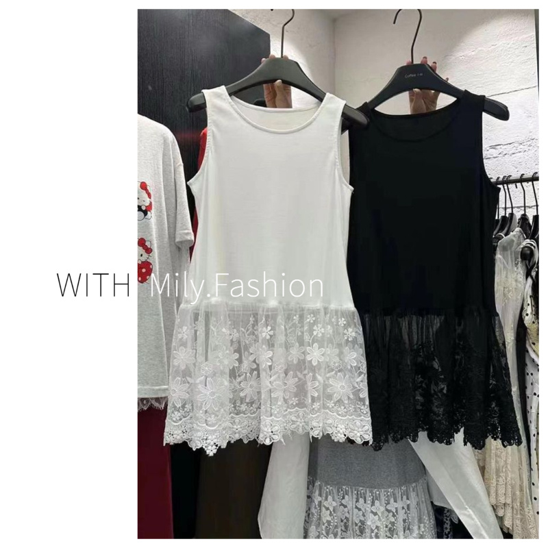Milyfashion ฤดูใบไม้ผลิฤดูใบไม้ร่วงและฤดูหนาวแบบใหม่หวานลดอายุหลวมเสื้อสเวตเตอร์ลูกไม้ขอบเสื้อสเวตเตอร์ใส่ทับซ้อนกันเสื้อตัวในเสื้อกล้ามลำลองผู้หญิง