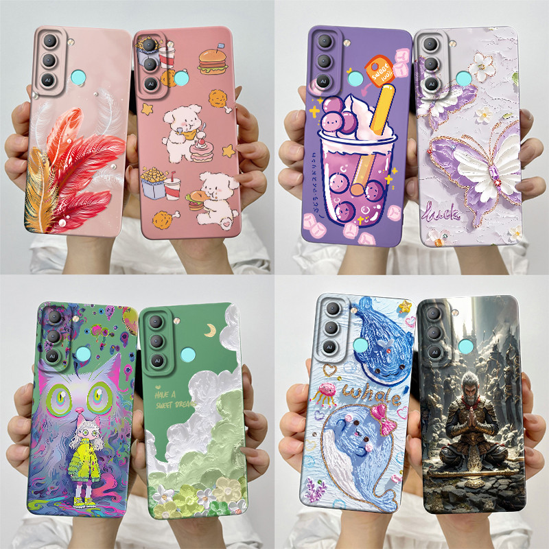 สําหรับ Tecno Pop 5 LTE กรณีความงามดอกไม้น่ารักทาสี Soft TPU ฝาครอบปลอก Techno Pop 5LTE เคสโทรศัพท์ BD4 BD4i BD4a