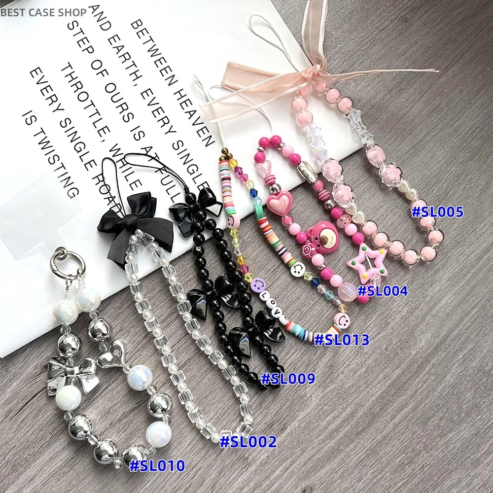 Phone Bracelets สายคล้องโทรศัพท์มือถือ สไตล์วินเทจ เชือกเส้นเล็ก แบบถัก สีน้ําตาล สีดํา สีขาว Fashion แบบเรียบง่าย