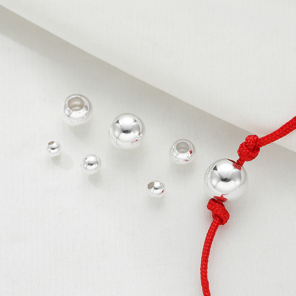 St.kunkka 2-10MMS925 เงินสเตอร์ลิงรอบลูกปัดสร้อยข้อมือ Spacer ลูกปัด DIY สร้อยข้อมือสร้อยคอ