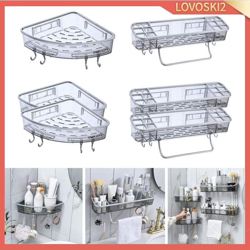 [Lovoski2] Non-trace Punch- Storage Shelf ตะกร้าแปรงสีฟันบนใบหน้า Organizer กาวบันทึกติดตั้งอุปกรณ์เสริม