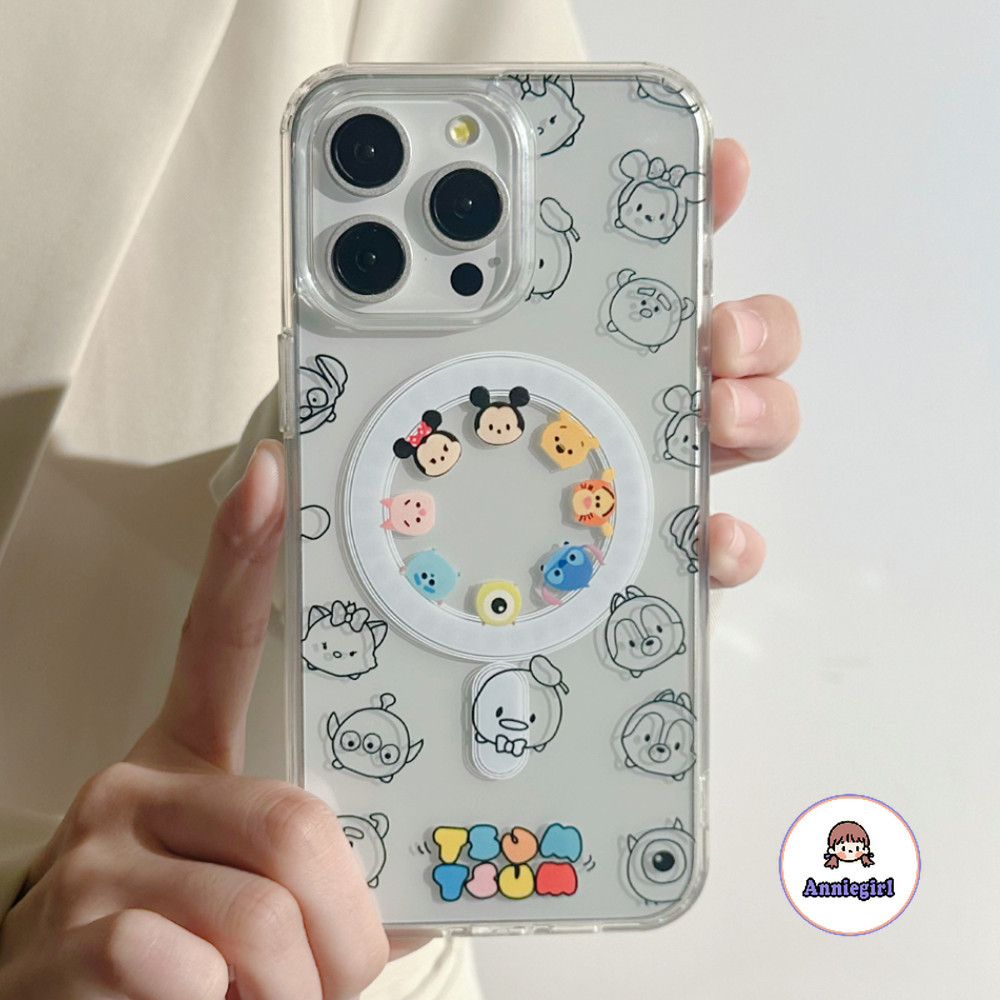 น่ารักการ์ตูนสัตว์เคสโทรศัพท์แม่เหล็กสําหรับ IPhone 11 15 16 Pro Max 16 Plus 12 13 14 Promax XS XR 7 8 Plus Clear กันกระแทก Hard โทรศัพท์ปกหลัง
