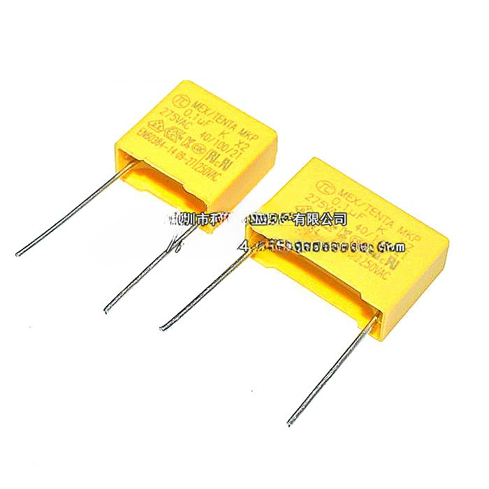 X2 ตัวเก็บประจุนิรภัย 275V104K 0.1 UF MPX104KV 275VAC P = 10 มม./15 มม. TC