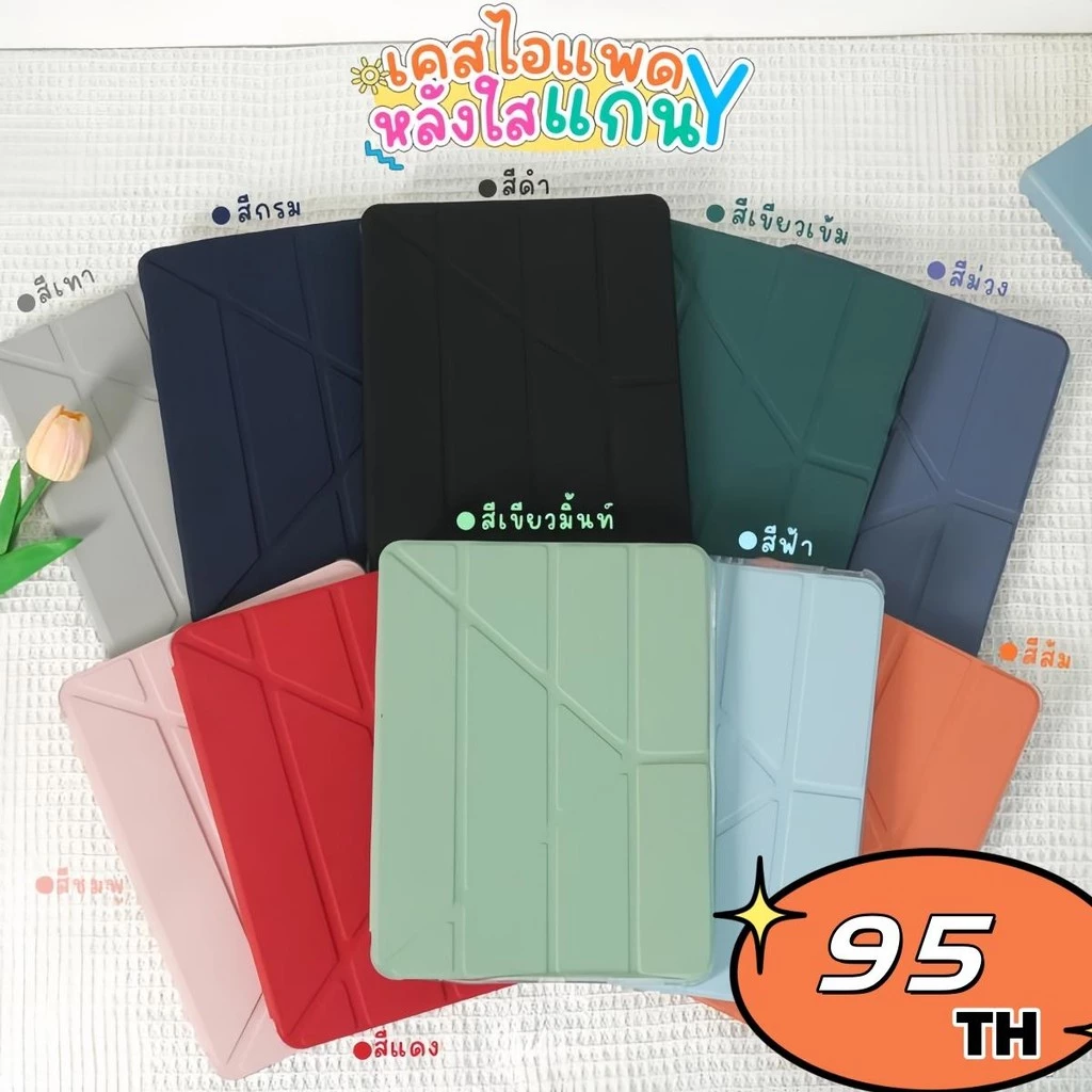 Triangle Transparent iPad Case เคสสำหรับ iPad gen9/8/7 Air4/5/6 Air1/2/3 mini1-6 Pro11 2020/2021 ไม่มีช่องใส่ปากกา
