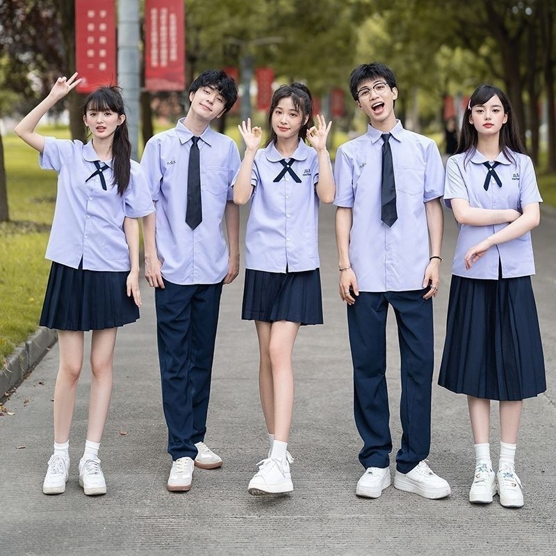 Graduation Photo School Uniform Thai Style jk School Uniform Short Sleeve Thailand Costume Suit Coll