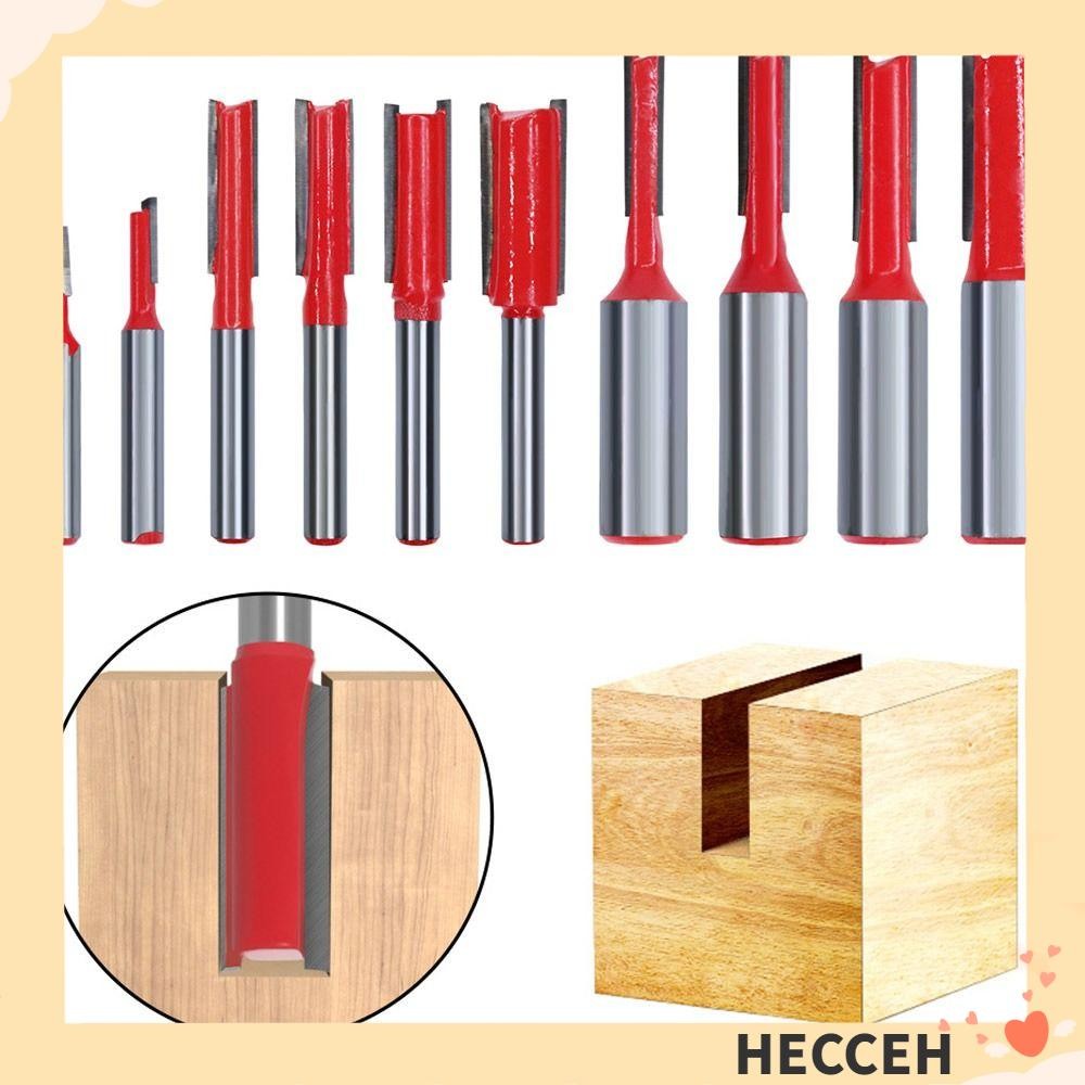 Hecceh ดอกตรงสองขอบ, เครื่องมือไม้สล็อต, ดอกเร้าเตอร์ขลุ่ยคู่, ทนทาน Sharp Alloy 1/4 "1/2" Shank เครื่องตัดกัดไม้พลาสติก