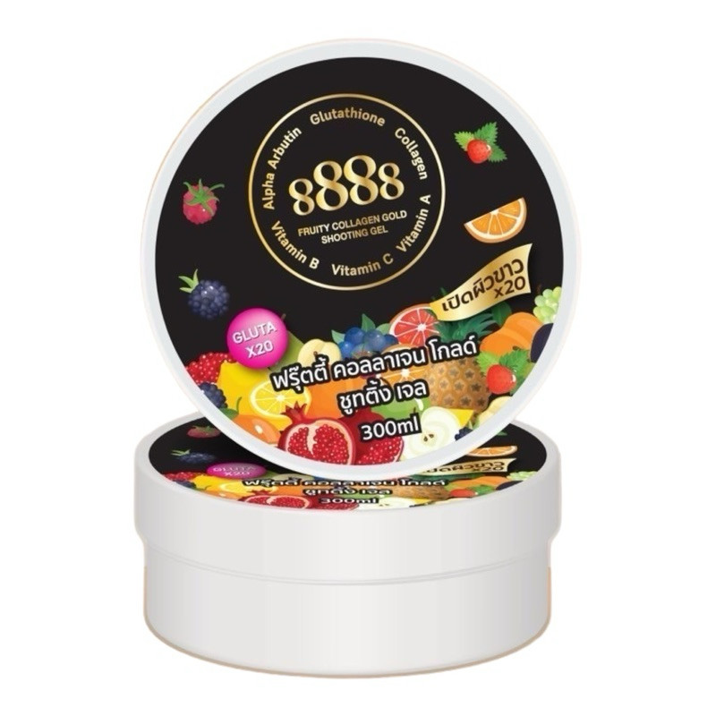 🔺 8888 Fruity Collagen Gold Shooting Gel 300ml ฟรุ๊ตตี้ คอลลาเจน โกลด์ ชูทติ้ง เจล