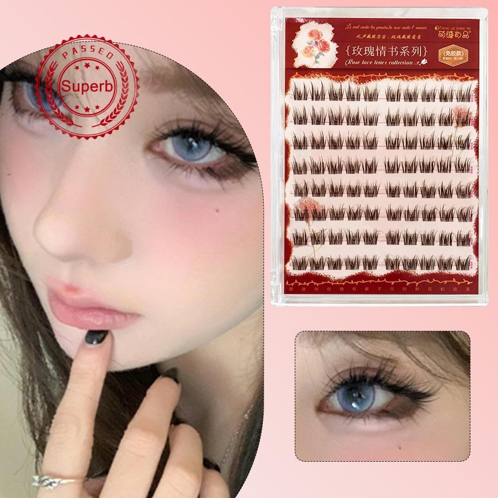 5d Cocoa Brown Cat Eyelashes Reusable Handmade Fluffy Need Eyelashes Segmented กาว Z1q9