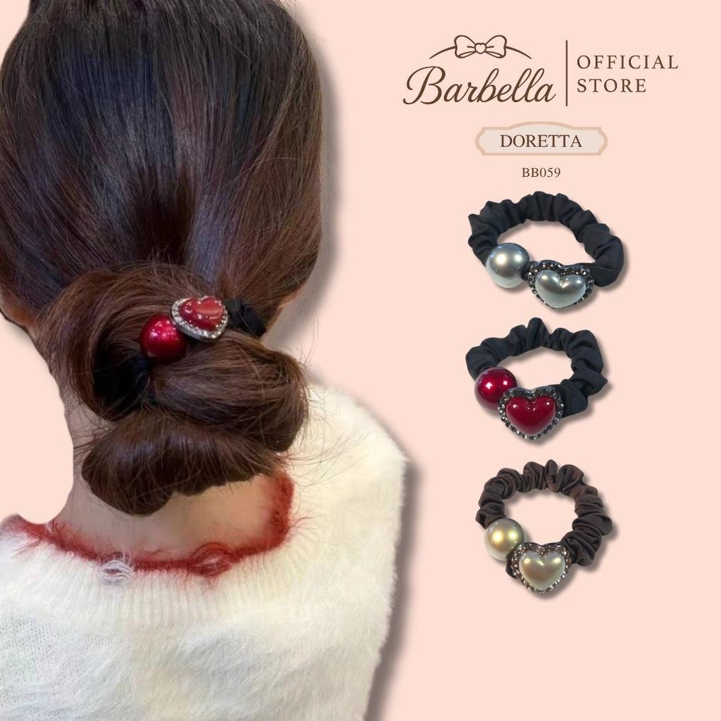 Barbella ยางรัดผมประดับลูกปัดเพชร สไตล์หรู รุ่น Doretta (BB059)