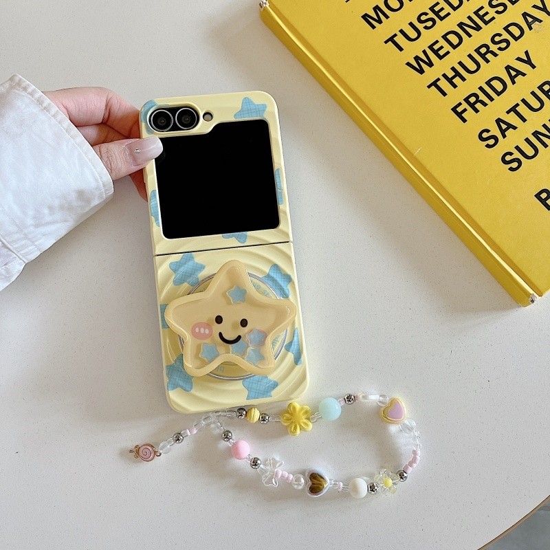 LUSHUO เคสโทรศัพท์สําหรับ Samsung Galaxy Z Flip 7 6 5 4 3 ค้นหา N2 Flip N3 Flip น่ารัก Star ฝาหลังพร