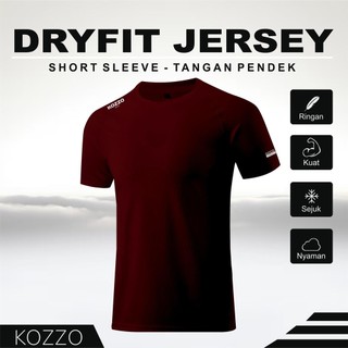 Baju Running Kaos Olahraga Lari Pria Atasan Runing KOZZO Bahan Dryfit Milano Menyerap Keringat