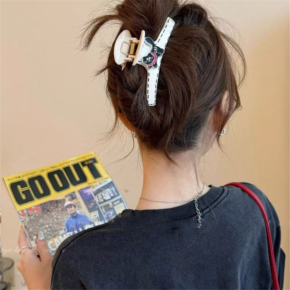 คลิปจุดลายแมวและสุนัข สีฟ้าและสีขาว พร้อมกิ๊บติดผมฉลามขนาดใหญ่ สำหรับทรงผมในสไตล์เกาหลี - รูปที่ 6