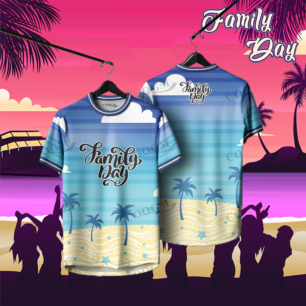 READY STOCK  2025 ใหม่ !Jersey Design เสื้อยืด baju lelaki FAMILY DAY เสื้อยืดพิมพ์ลาย 3D ครอบครัวสํ