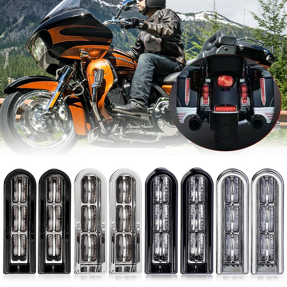 รถจักรยานยนต์ด้านหลังใส่ Saddlebag ไฟเลี้ยว LED วิ่งไฟเบรคสําหรับ Harley Touring Electra Road Street Glide Road King 14-up