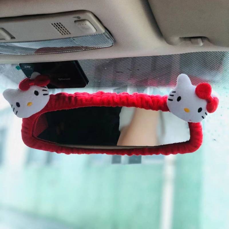 Girls Cute Car Decoration Rear View Mirror Cover Cute Cartoon Rearview Mirror Sets Universal Car Supplies Fc3T