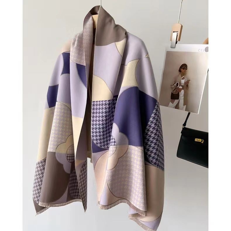 Fgf [ผ้าแคชเมียร์เลียนแบบ] ผ้าพันคอ หมาล่าเนื้อ หญิงฤดูหนาวเวอร์ชั่นเกาหลีทุกการแข่งขัน 2024 สไตล์ให