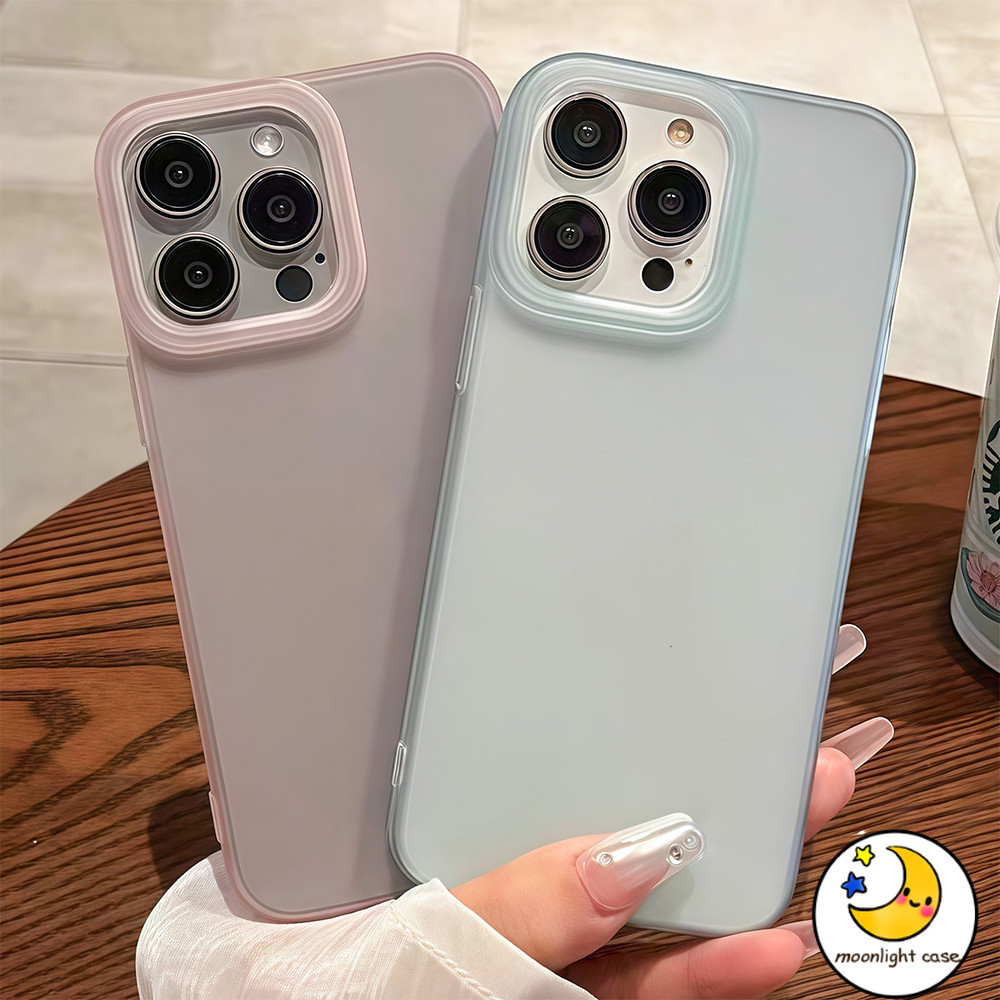 🌹 GOOD 🌹เคสมีน้ำค้างแข็ง TPU เรียบง่ายและสูง สวย มีสีสัน น่ารัก สําหรับIPhone16 15 13 14 12 11 7 8plus Pro PromaxX XR XS