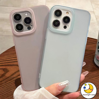 🌹 GOOD 🌹เคสมีน้ำค้างแข็ง TPU เรียบง่ายและสูง สวย มีสีสัน น่ารัก สําหรับIPhone16 15 13 14 12 11 7 8plus Pro PromaxX XR XS