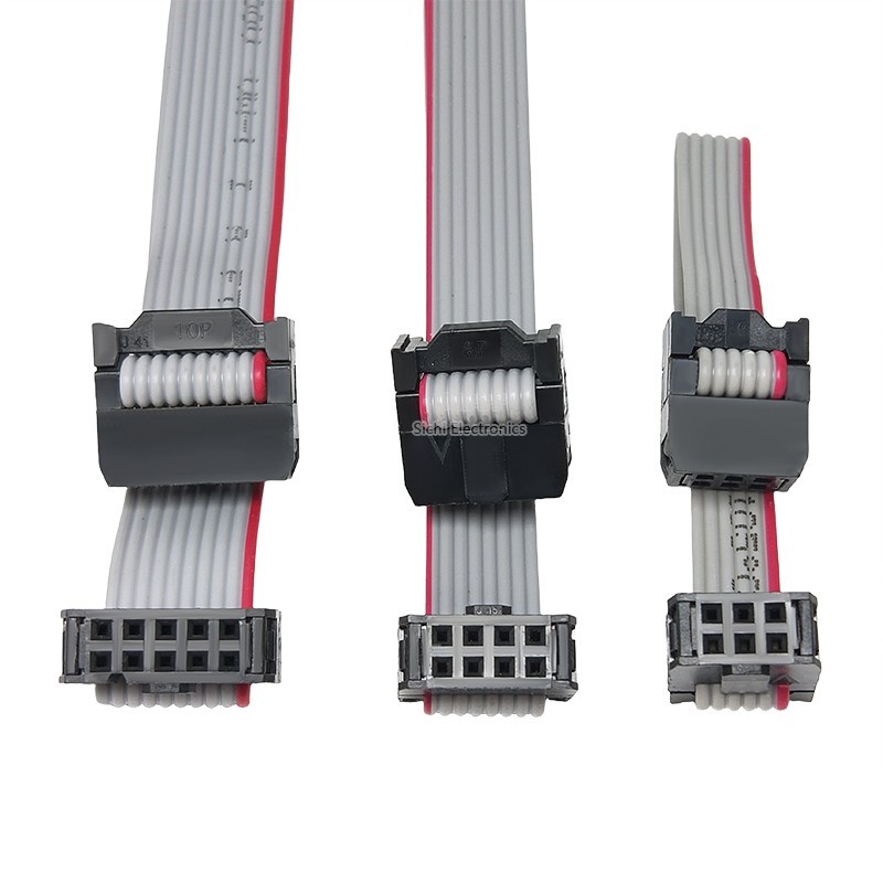 FC สีเทาแบนสาย 10P/16P/20P/26P Pitch 2.54MM สีเทาแบนสาย LED การเชื่อมต่อหน้าจอ JTAG ดาวน์โหลดสาย