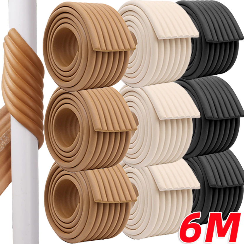 1/2/3Rolls Window Sill แถบยามขอบโต๊ะ / เทปกันชนโฟมนิรภัย / กันชนแบบนุ่มป้องกันเด็กเด็กวัยหัดเดิน