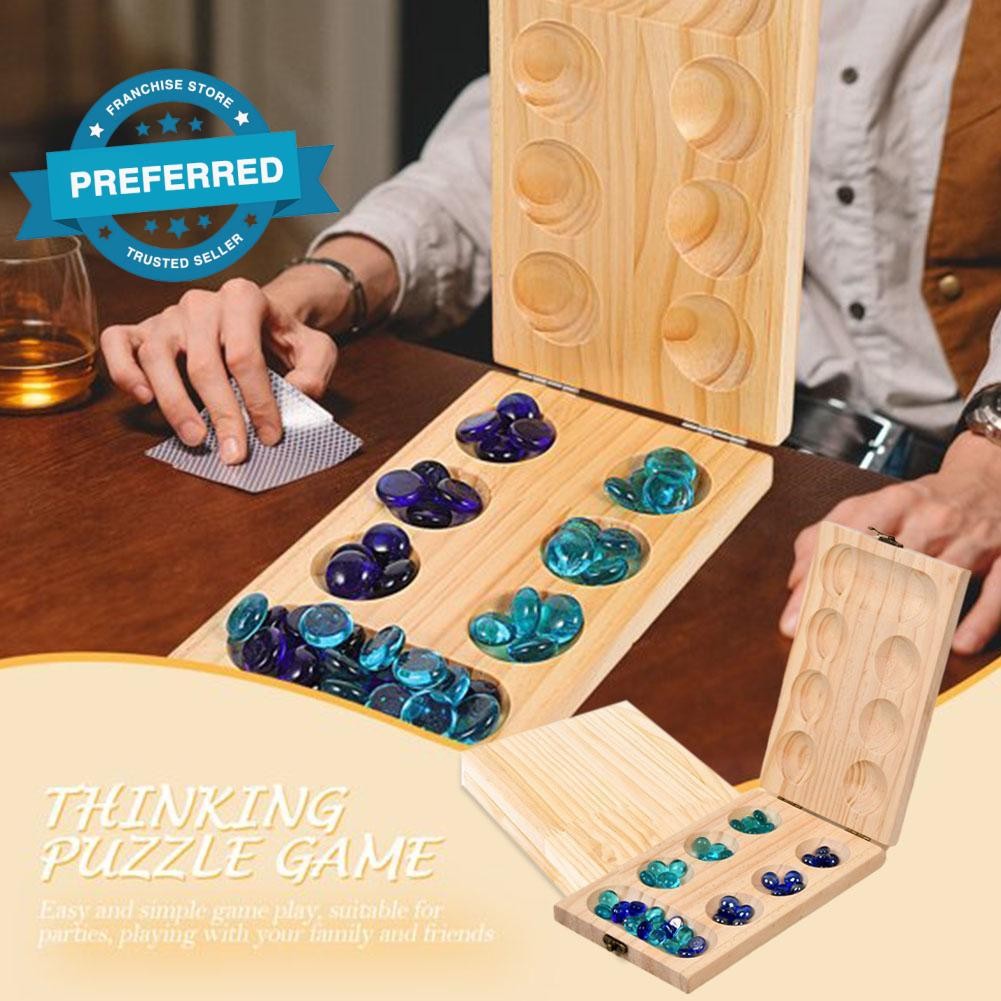 Africa Mancala Board Game เกมความบันเทิงตลกเล่นกับครอบครัว/แฟน/ปาร์ตี้ที่ดีที่สุดสําหรับ P7g6