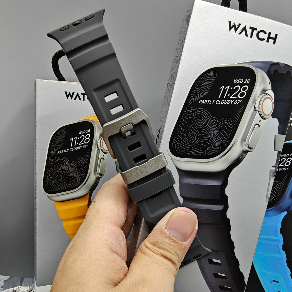 NOMAD สายซิลิโคนสําหรับ iWatch 11/10 9 8 7 6 SE 5 4 Ultra 1/2 ขนาด 40/41/44/45/46/49 มม. สายรัดข้อมือสไตล์สปอร์ต