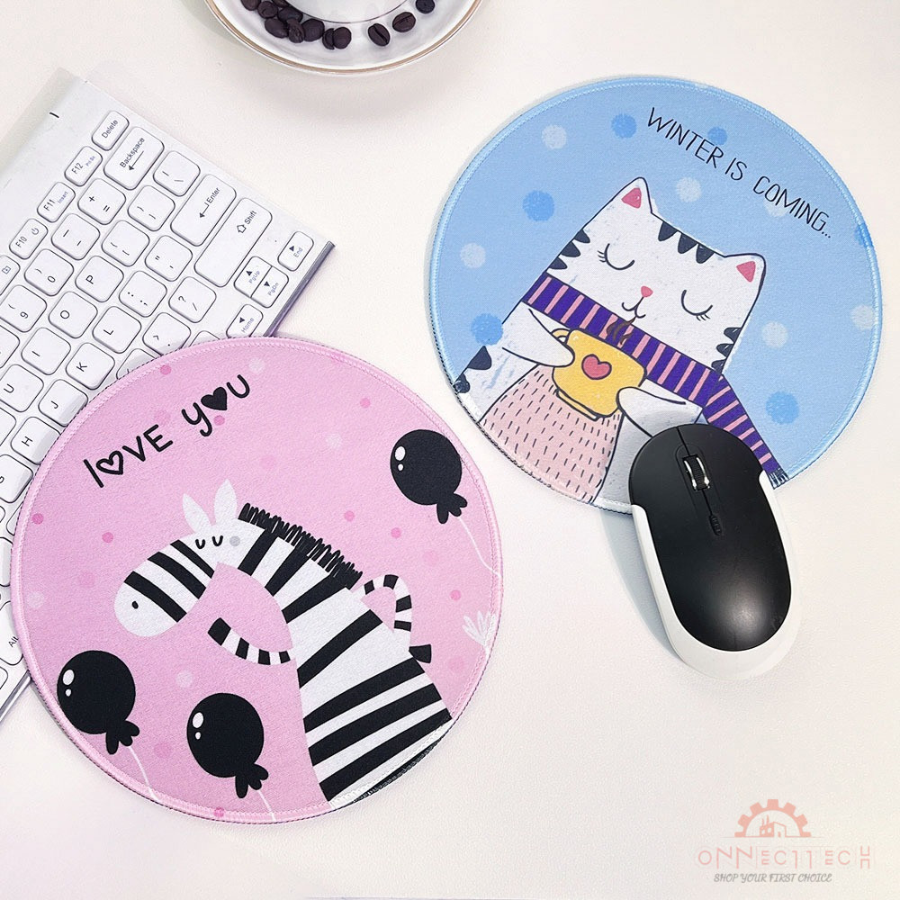 20*20cmแผ่นรองเมาส์ทรงกลมกันลื่นลายการ์ตูนน่ารัก แผ่นรองเมาส์แบบหนา 3mm สำหรับข้อมือ ราคา ถูกที่สุด ดีลบีเคเค แกลเลอรีภาพที่ 3