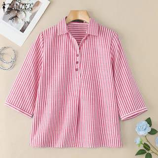 ZANZEA เสื้อเบลาส์แขนยาว 3/4 สำหรับผู้หญิง ในสไตล์เกาหลี