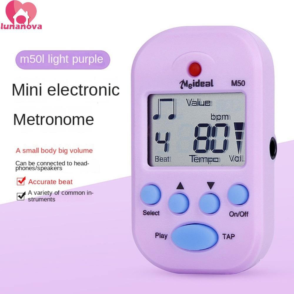 LUNANOVA Mini Metronome, Professional Dual-channel Clip-on Pocket Metronome, หูฟังขนาดเล็กเอาต์พุตพลาสติกน้ําหนักเบา Digital Beat Tempo Metronome เปียโน
