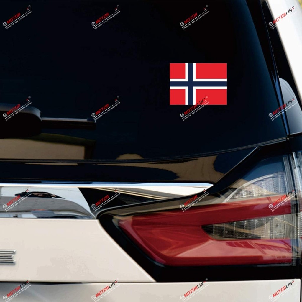 Norway Norwegian Flag Decal Vinyl Sticker - 4 Pack Reflective, 2 Inches, 3 Inches, 4 Inches, 6 Inche