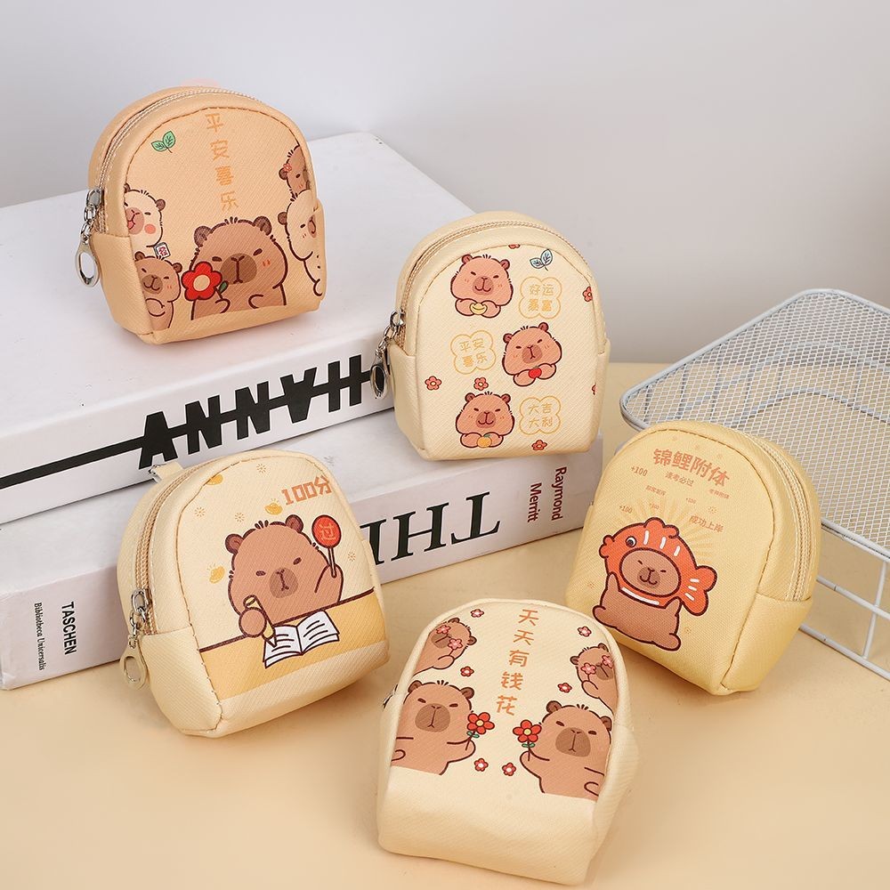 Kapibala Kapibala Merchandise จี้สไตล์เกาหลี Capybara หนังกันน้ํากระเป๋าเหรียญน่ารัก Kapibala Mini ห