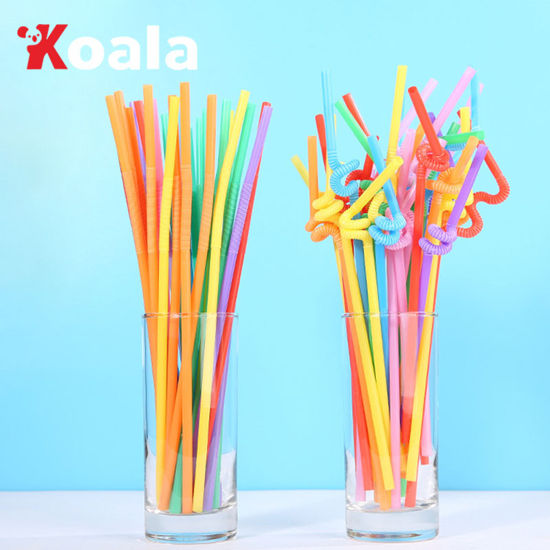 KOALA  หลอดดูดเครื่องดื่ม พลาสติก หลากสี ใช้แล้วทิ้ง 80 ชิ้น สําหรับงานเลี้ยงค็อกเทล งานแต่งงาน