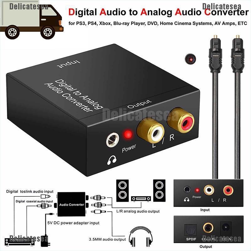 ออปติคอล โคแอ็กซ์ ดิจิทัล เป็น อนาล็อก ตัวแปลง RCA L / R เสียงสเตอริโอ ตัวแปลงสัญญาณเสียงสเตอริโอ