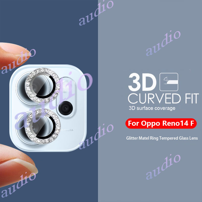 OPPO Reno15 F 5G OPPO Reno14 F 5G Glitter เพชรโลหะแก้วกล้องเลนส์สําหรับ Oppo Reno 14F 15F Reno14F Re