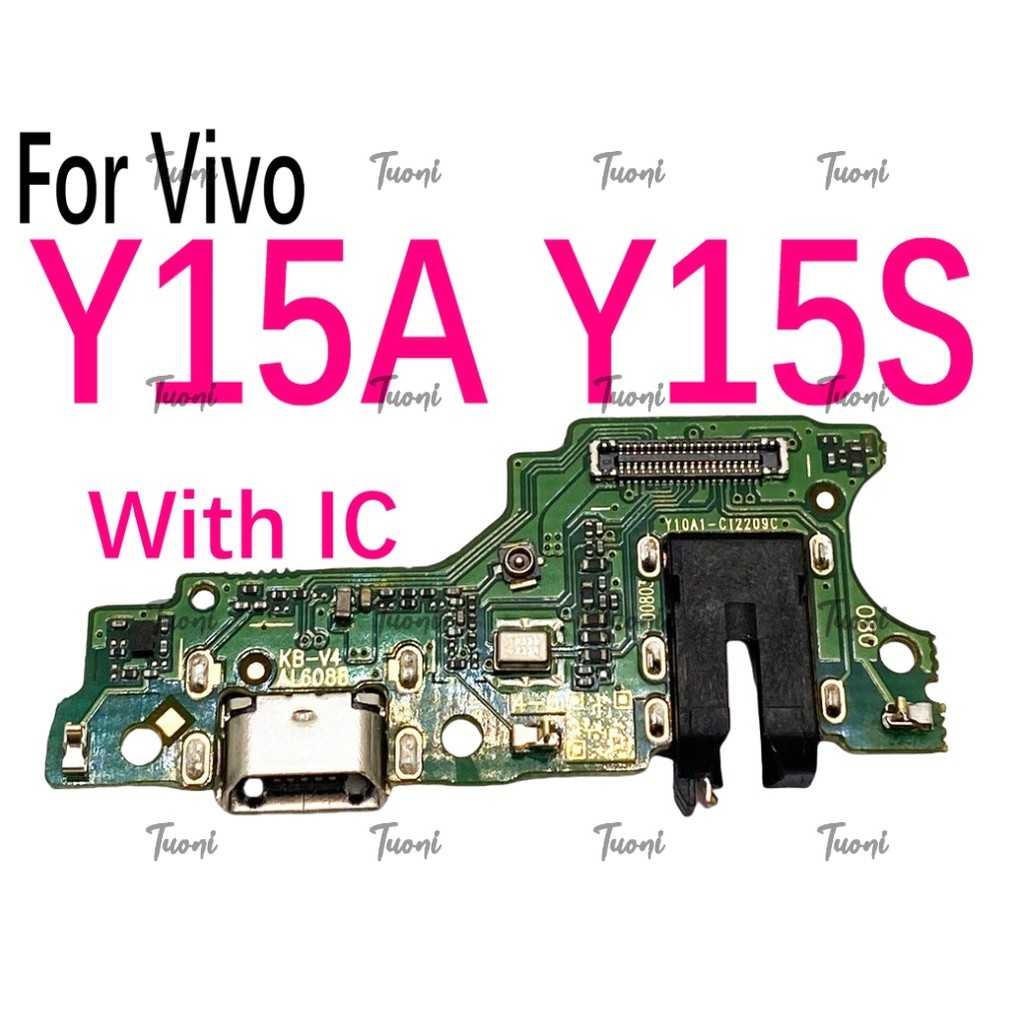สําหรับ Vivo Y15A Y15S พร้อม IC USB ชาร์จแท่นชาร์จพอร์ตบอร์ดพร้อมไมโครโฟนสาย Flex