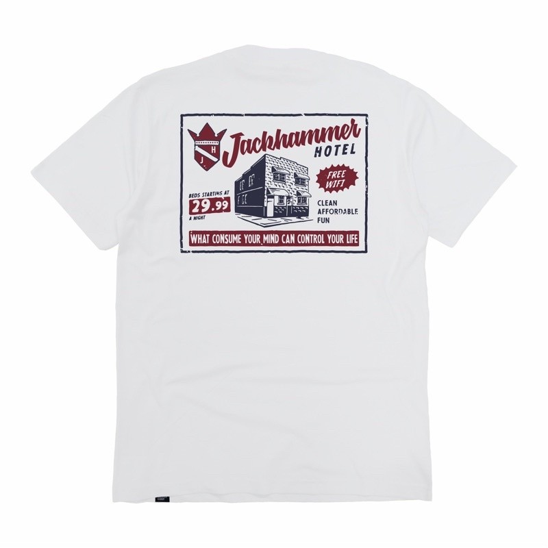 เสื้อยืด Jackhammer Caya White Hostel