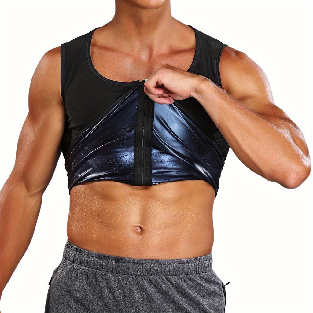ชุดเสื้อสำหรับ sauna และเทรนเนอร์สำหรับชาย ช่วยบีบอัดเพื่อบริหารกล้ามเนื้อ เหมาะสำหรับการออกกำลังกายและ shapewear
