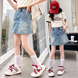 🪐พร้อมส่งด่วน🪐กางเกงยีนส์ขาสั้นเด็กผู้หญิง ลายดาว สไตล์เกาหล…