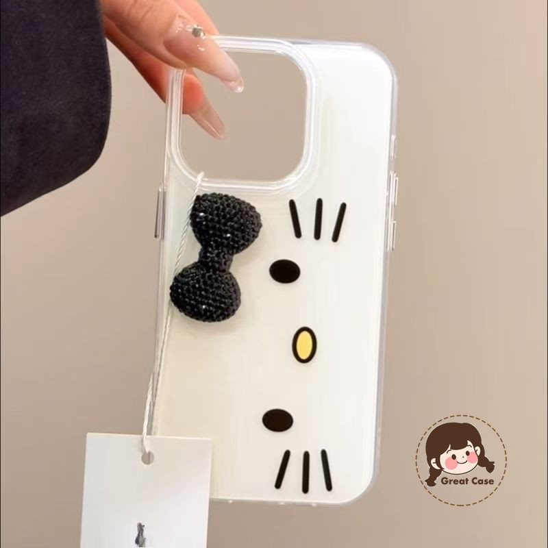 ใหม่ 3D สีดําเพชร Bow สําหรับ OnePlus 13 12 11R 10R 10T Ace 5 3 2 Pro 2V Racing น่ารักเคสโทรศัพท์ He